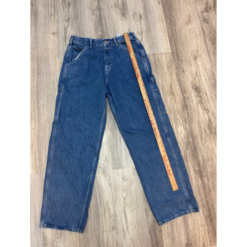 Zara Carpenter Jeans Women's Blue Denim Utility Pocket Relaxed Fit Size 30 - Picture 4 of 9